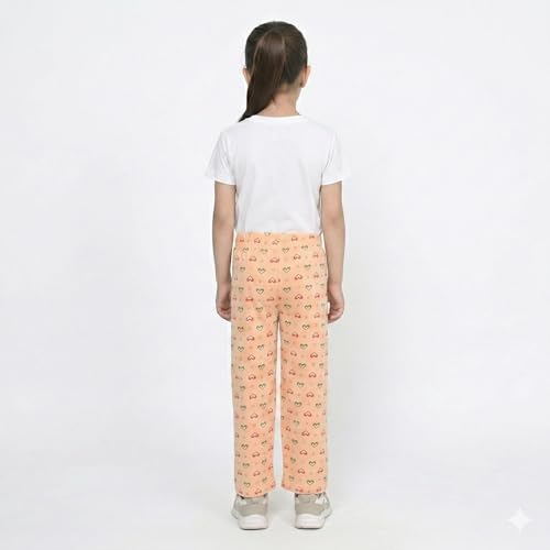 Image of indi weaves Regular Fit Pure Cotton Pajama Pants with All Over Print for Girls (Multicolor Designs)(Pack of 4)