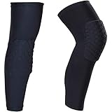 IULONEE Beinschutz Knieschützer Beinmanschetten Knieorthese 2 Packungen Anti-Rutsch-Sport-Volleyball Basketball Knieschützer Ellenbogenschutz Kompression Lang (Groß, Schwarz)