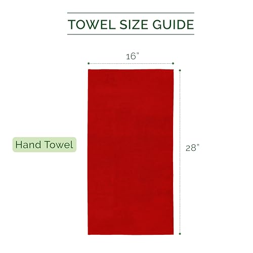 Image of Elegant Comfort Three Line Popcorn Towel Set for Bathroom 16 x 28 inches, Premium Hotel Quality 4-Pack Hand Towels, 100% Turkish Cotton, Soft and Durable, Quick Dry and Highly Absorbent, Red