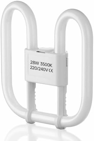 QILUCKY GR10Q 4-PIN 28W Bathroom Light Bulb,3500K Warm White ...