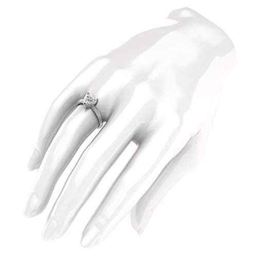 Sterling Silver Simulated Heart-shaped Diamond Engagement Ring Raised Shank Promise Bridal Ring4