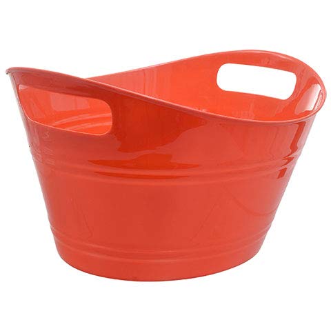Greenbrier Plastic Storage Tub (Top Rim 12.5" x 9.25" x 6.5" Tall) (Retro Red)
