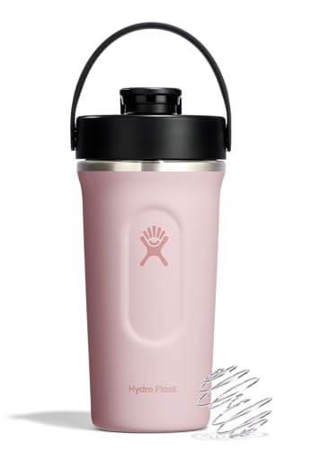 Image of Hydro Flask Shaker Bottle - Insulated Stainless Steel Gym Bottle for Pre Workout & Protein 24 Oz Trillium Pink