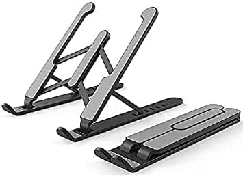 HIPHONICLaptop Stand/Laptop Holder Riser/Computer Tablet Stand 6 Angles Adjustable Aluminum Ergonomic Foldable Portable Desktop Holder Compatible with MacBook, HP, Dell, Lenovo & All Other