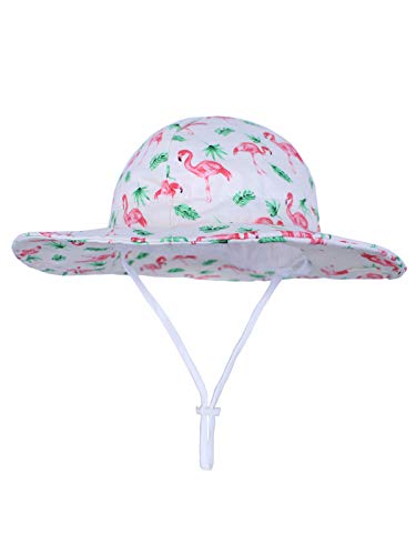 Century Star Baby Sun Hat Toddler Summer Hats Upf 50+ Baby Girls Adjustable Bucket Hat Kids Beach Hats With Chin Strap Flamingo 48Cm 6-12 Months #TOP1