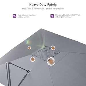 Purple leaf 10 x 13 rectangle patio umbrella outdoor large aluminum cantilever umbrella with 3 year fade resistance recycled fabric and 360 degree rotation for deck pool garden dark grey  urban country home decor