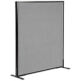 Global Industrial Office Partition Panel, 36.25 Inch Width x 42 Inch Height, Gray, Freestanding, Build Your Own Office Layout