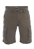 DETAILS & HIGHLIGHTS: Sommerlich leichte Cargoshort RIVFynn mit Gürtel und Taschen in den Farben Beige, Schwarz, Grau, Blau, Grün bzw. Oliv