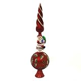 Kurt Adler Glass Santa Claus Design Treetop, 16-Inch
