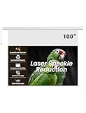 100' PureVision Motorized Projector Screen with Laser Speckle Reduction for Long Throw Projectors,Auto-Sync Movie Screen 4K/8K UHD Ready,20' Adjustable Drop and Black Backing for Enhanced Contrast