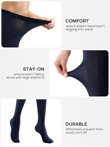 Image of MANZI Women's 2-6 Pairs Opaque Control Top Tights Comfort Stretch Pantyhose