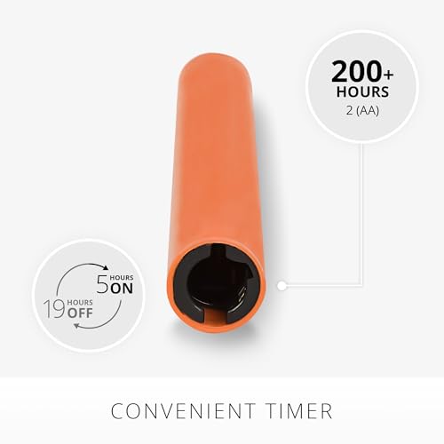 Image of Luminara - Flameless Battery Operated Taper Candle - Harvest Pumpkin - Pack of 1-1x9.5 - LED Flickering Flame - Realistic Safe for Home Kids and Pets