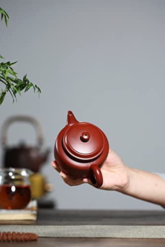 Image of Yixing Clay Teapot 7oz Chinese Zisha Tea Pot Dahongpao Mud Kungfu Tea Set for Brewing Loose Tea (Dezhong, Red)