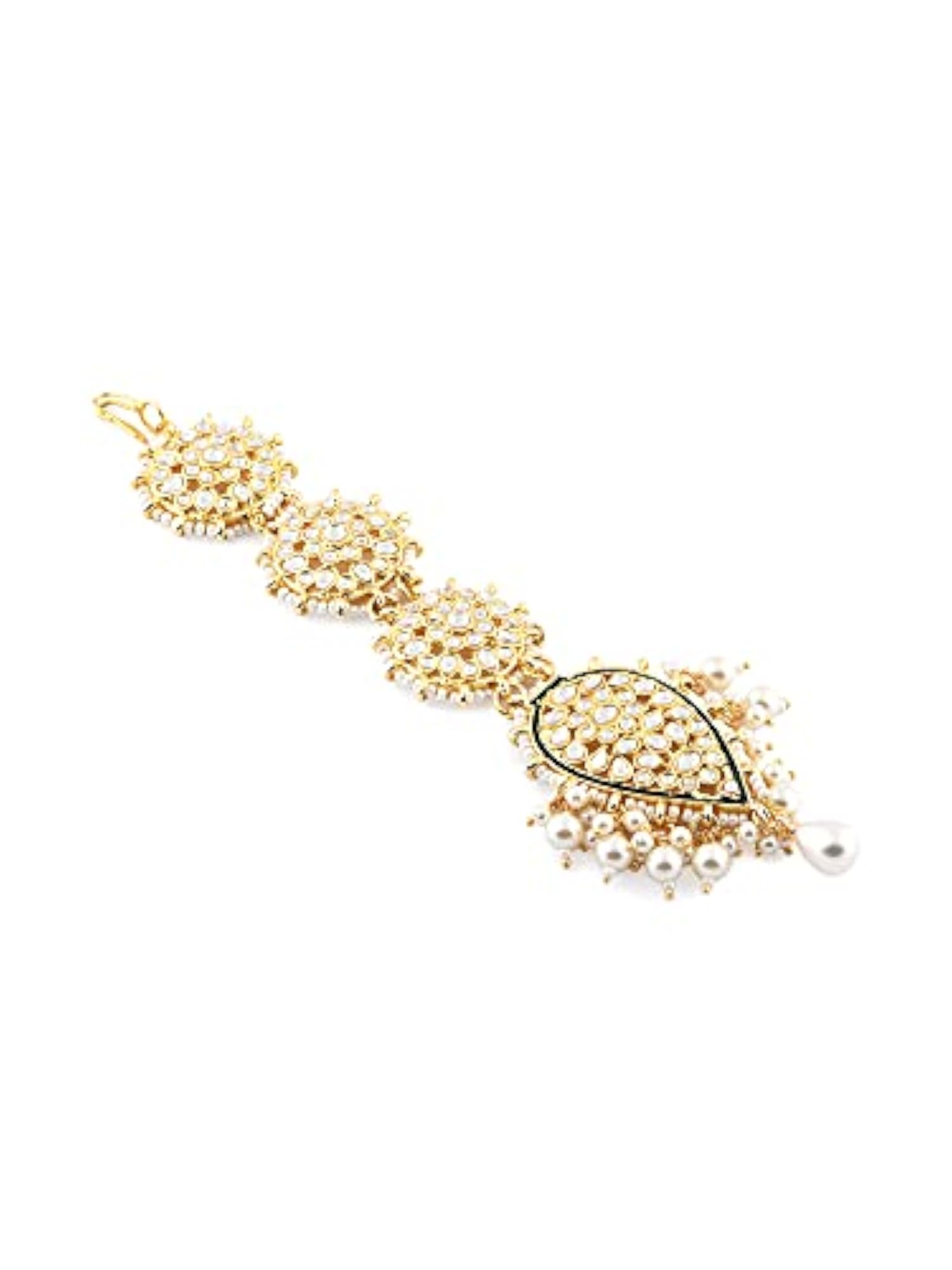 Traditional Kundan Dangle Earring & Maangtikka Set For Women