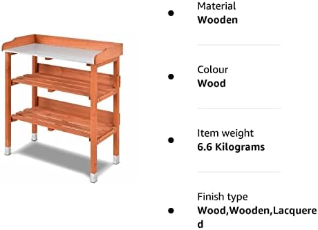 HYGRAD® Large Outdoor Wooden Garden Potting Planting Work Bench Table Planting Table With Hook Garden Germination Work Bench