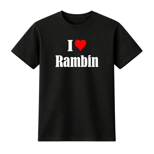 T-Shirt I Love Rambin Größe 2XL Farbe Schwarz Druck Weiss