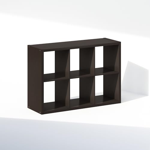 Image of Furinno Cubic Extra Thick 6-Cube Closet Organizers and Storage, Dark Oak | 14.6 x 30 x 44 in, Open Shelf Closet Storage, Closet Organizer, for Wardrobe, Bedroom, Living Room