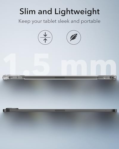 Image of ESR for iPad Pro 13 Inch Case (M5 /M4) 2025 /2024, Thin and Lightweight, Shock and Drop Protection, Yellowing Resistant, Hard Back, Supports Pencil Pro and Pencil(USB-C), Classic Series, Clear