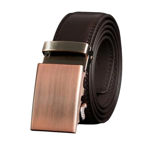 Ceinture en cuir pour hommes avec boucle automatique en alliage métallique design simple