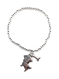  Vestopazzo LO00124 - Pulsera elástica con perro y hueso chapado en plata