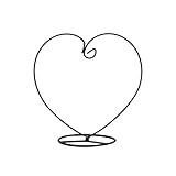 WINOMO Ornament Display Stand Iron Hanging Heart Shaped Stand Rack Holder for Hanging Glass Globe Air Plant Terrarium Witch Ball Home Wedding Decoration (Black)