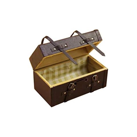 1:12 Puppenhaus Miniatur aus Leder aus Holz Trunk Cover