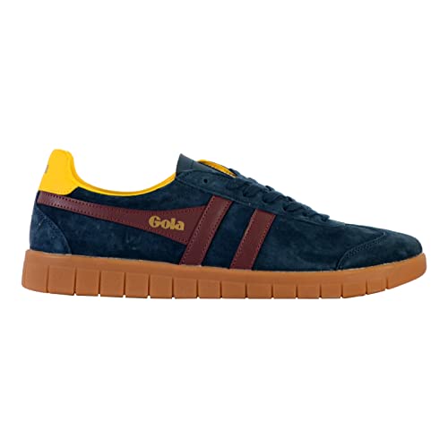 Image of Gola Men's Hurricane Suede Navy /Burgundy /Sun /Gum 9 M