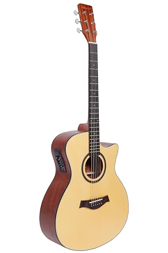 Image of Vault EA25CE Grand Auditorium Shape Electro- Acoustic Guitar with Bubinga Back and Sides - Natural