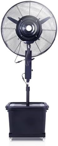 Industrial Mist Fan with 42L Water Tank – Adjustable Pedestal Fan for Large Rooms, Oscillating, 3 Speed Settings, Efficient Cooling, Mobile Water Cooling Solution