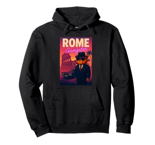 Roman Italian Teddy Bear Gangster Mafia Illustration Graphic Sudadera con Capucha