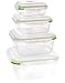 Ozeri INSTAVAC Green Earth Food Storage Container Set, BPA-Free 8-Piece Nesting Set with Vacuum Seal and Locking Lids