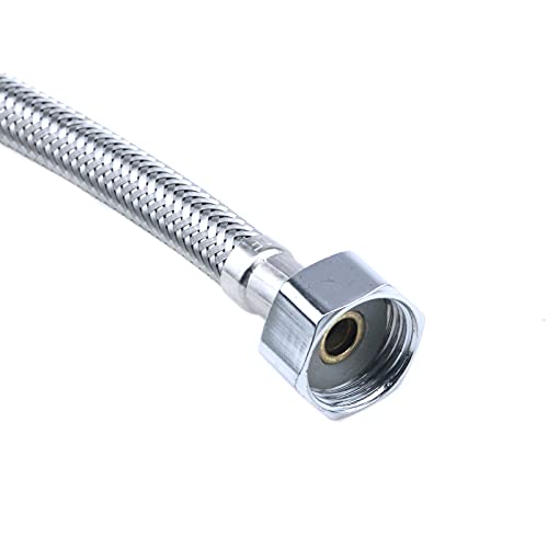 Semetall 24 Inch Faucet Water Supply Lines 2 Pack Stainless Steel Faucet Supply Lines Connector,Braided Supply Hose 1/4 Inch Female Compression Thread X M10 Male Connector #TOP3