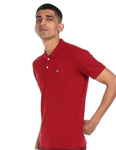 Image of Arrow Sport Solid Polo T-Shirt for Men - Regular Fit, Cotton Half Sleeves Mens Tshirt