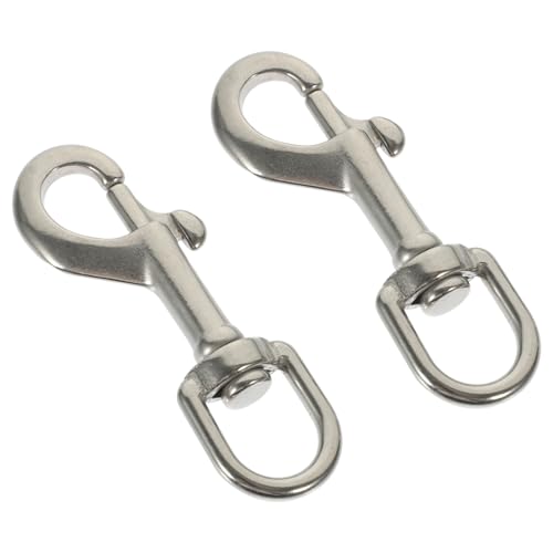 Mipcase 2pcs Stainless Diving Hooks Marine Hooks Dog Hooks Swivel Snap Hooks Bolt Snap Lanyard Dive Hook