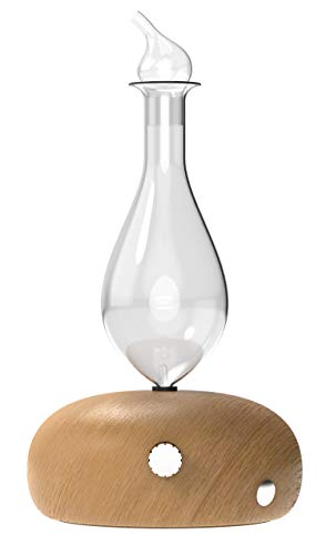 Droplet Nebulizer Diffuser - Waterless diffuser For Essential Oils Aromatherapy - Wood Base, Glass Top - Fills Big Rooms In Minutes With Pure and Natural Aromas - Two Scents by VINEVIDA (Light Wood)