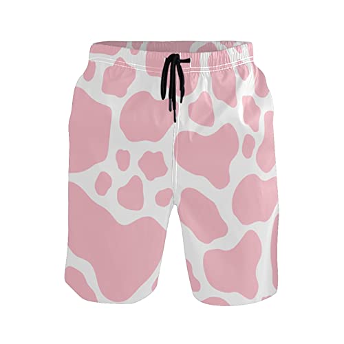 Men's Tropical Palm Leaves Swim Trunks, Quick Dry Beach Board Shorts with Mesh Lining and Pockets