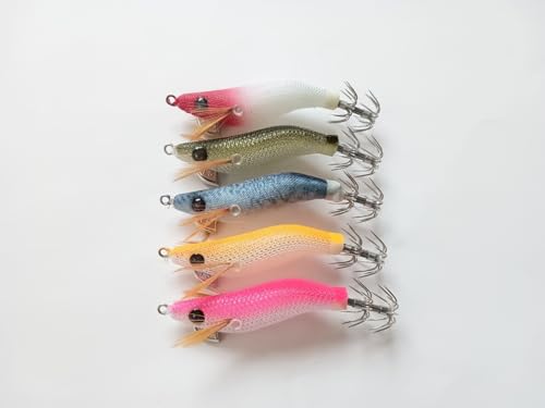 全て夜光 エギ 1.5号 5色 セット 約6.5cm 約3.6g 小さいイカ ヒイカ アオリイカ スルメイカ ヤリイカ 地磯 堤防 防波堤 (5色セット)