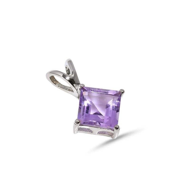 Pendentif améthyste argent 925 anti-ternissement style bohème