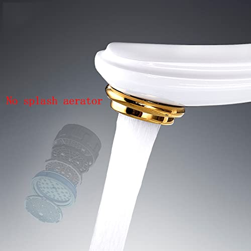 Grifo de baño monomando dorado para renovar lavabos con diseño retro 4