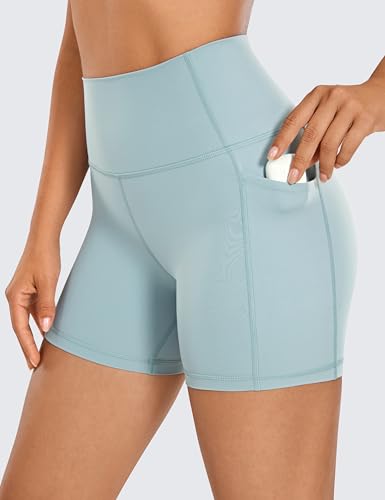 Image of CRZ YOGA Biker Shorts Pockets 5 inch | Naked Feeling, Sleek, Decent Compression, Yoga, High Waisted, for Women