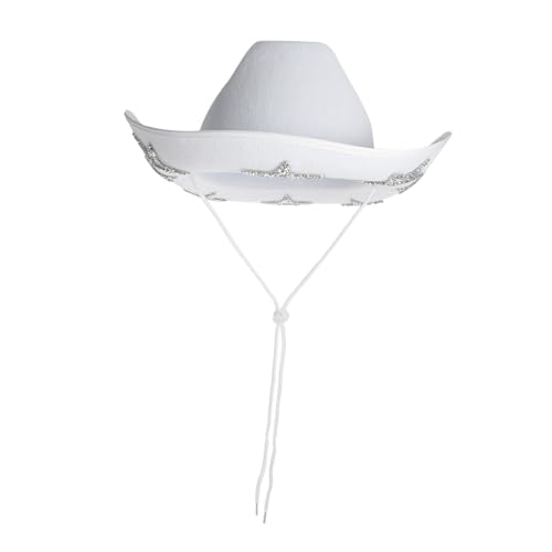 Chapeau cowboy pailleté étoile au design scintillant et festif