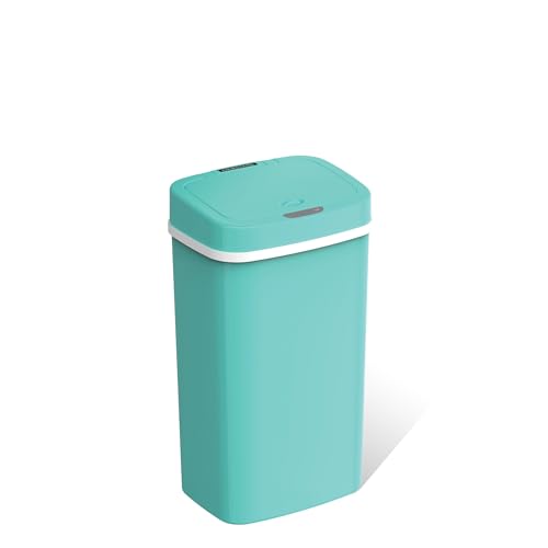 Ninestars NPT-16-1TB Automatic Touchless Motion Sensor Diaper Disposal Trash Can with lid, 4.2 gallon/16 L, Teal Blue, Plastic