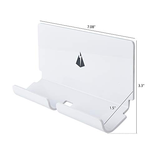 Image of Adhesive Wall Phone Tablet Holder Mount Stand for Tablet Smartphones eReader Wall Holder Mount (White)