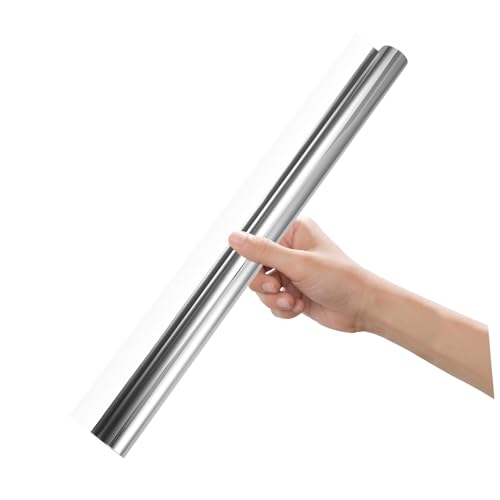 LOLIPPYY Fensterfolie Sichtschutz Selbstklebend Statisch UV hitzeschutz Beidseitig Silberne Elektrostatikfolie Einseitig Durchsichtig für Bad Büro und Wohnräume