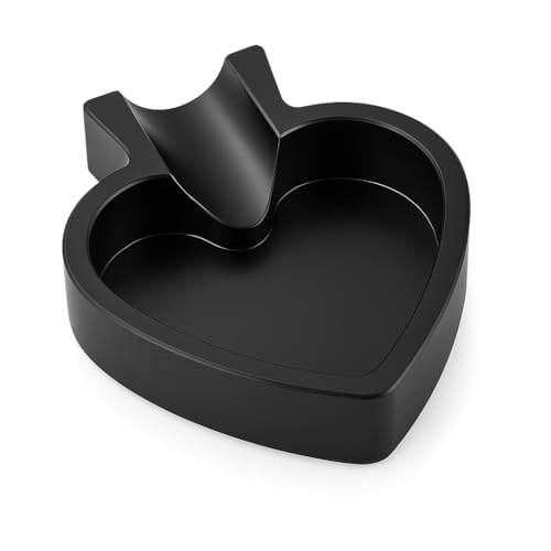 Image of Stash-Pro Black Metal Cigar Ashtray - Spade Shape with Polished Matte Finish | Heat-Resistant, Non-Slip Base | Premium Indoor & Outdoor Use Smoking Accessory