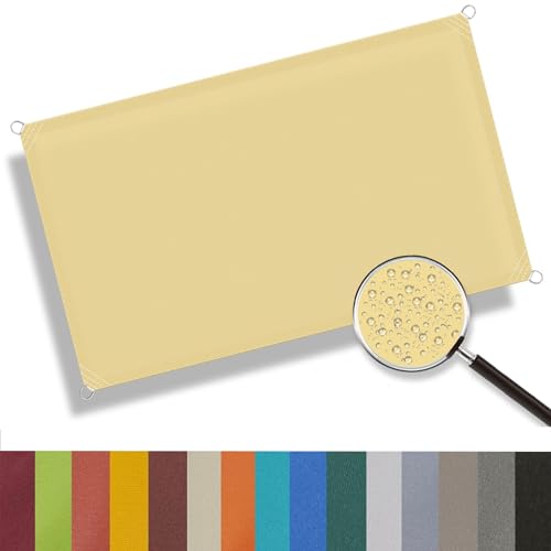 Voile d'ombrage extérieur rectangulaire jaune sable pour patio