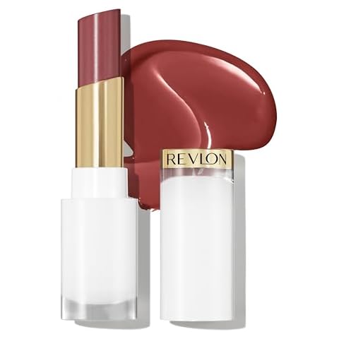 REVLON Super Lustrous Glass Shine Balm, Hydrating Tinted Lipstick, Sheer, Glossy Shiny Finish, 008 Rum Raisin, 0.11 oz Cover