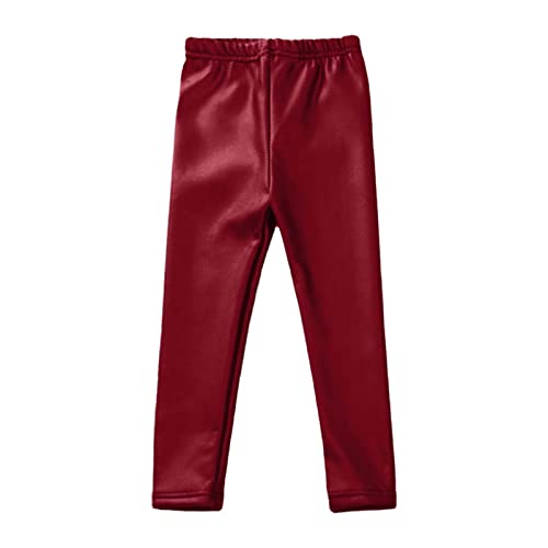 Toddler Leather Pants Girls Kids Leggings Stretch Girls Faux Leather Pants Trousers Shiny Stretch Leggings Footless4