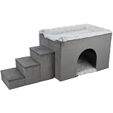 TRIXIE Höhle Harvey mit Treppe, 154 × 60 × 60 cm, grau/weiß-schwarz