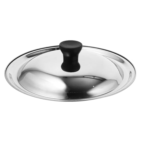 Milageto Tapa de sartén de Acero Inoxidable, Cubierta de sartén portátil, Cubierta de Repuesto Redonda para Utensilios de Cocina con Perilla para picnics y, 28cm